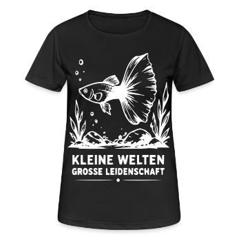 Kleine Welten, Große Leidenschaft Fisch - Frauen T-Shirt atmungsaktiv - Schwarz - Vorne - AI Model Female 172 light (172cm)