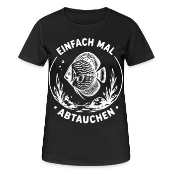 Einfach Mal Abtauchen Fisch - Frauen T-Shirt atmungsaktiv - Schwarz - Vorne - AI Model Female 172 light (172cm)