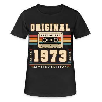 53e anniversaire Gift Man Cassette Best of 1973 - T-shirt respirant Femme - noir - Devant - AI Model Female 172 light (172cm)