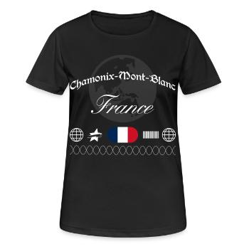 Chamonix-Mont-Blanc Frankreich Streetwear Souvenir - Frauen T-Shirt atmungsaktiv - Schwarz - Vorne - AI Model Female 172 light (172cm)