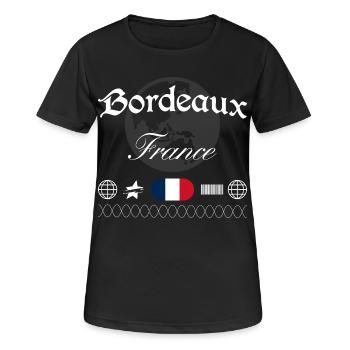 Bordeaux Frankreich Streetwear Reise Souvenir - Frauen T-Shirt atmungsaktiv - Schwarz - Vorne - AI Model Female 172 light (172cm)