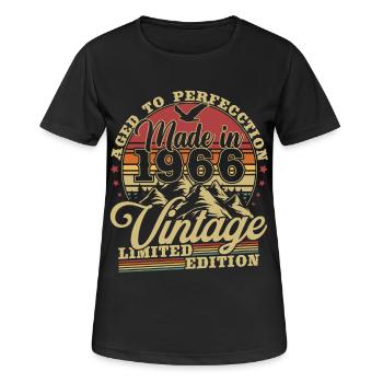 1966 Jahrgang Geburtstag Vintage Geschenk - Frauen T-Shirt atmungsaktiv - Schwarz - Vorne - AI Model Female 172 light (172cm)