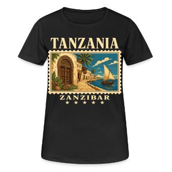 Marque de voyage vintage de Tanzanie Zanzibar - T-shirt respirant Femme - noir - Devant - AI Model Female 172 light (172cm)