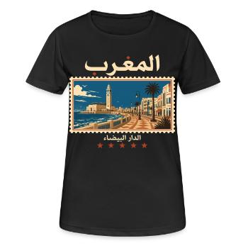 Marokko Casablanca Vintage Reise - Frauen T-Shirt atmungsaktiv - Schwarz - Vorne - AI Model Female 172 light (172cm)