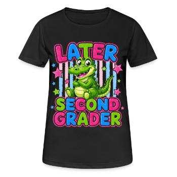 Au Revoir Le CE1 Bonjour Le CE2 | Crocodile Mignon - T-shirt respirant Femme - noir - Devant - AI Model Female 172 light (172cm)