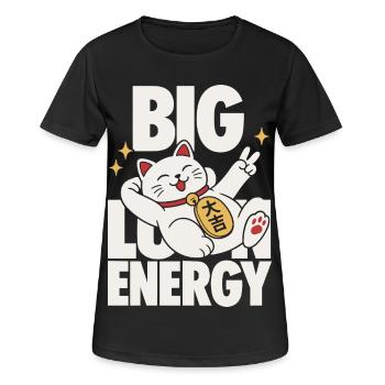 Big Luck Energy Lucky Cat Design - T-shirt respirant Femme - noir - Devant - AI Model Female 172 light (172cm)