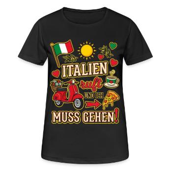 Italien ruft und ich muss gehen Italien Urlaub - Frauen T-Shirt atmungsaktiv - Schwarz - Vorne - AI Model Female 172 light (172cm)