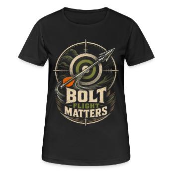 Armbrust Armbrustschütze Bolt Flight Matters - Frauen T-Shirt atmungsaktiv - Schwarz - Vorne - AI Model Female 172 light (172cm)