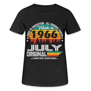 Juli 1966 Jahrgang Geburtstag Vintage Retro - Frauen T-Shirt atmungsaktiv - Schwarz - Vorne - AI Model Female 172 light (172cm)