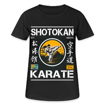 Shotokan Karate Design mit Kanji für Karateka - Frauen T-Shirt atmungsaktiv - Schwarz - Vorne - AI Model Female 172 light (172cm)