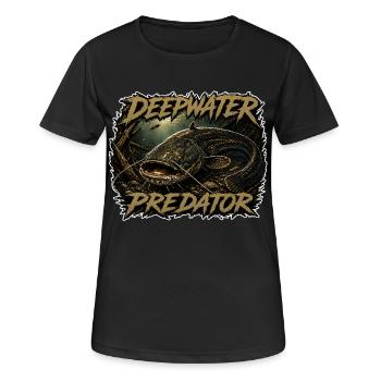 Pêche au poisson-chat Prédateur en eaux profondes - T-shirt respirant Femme - noir - Devant - AI Model Female 172 light (172cm)
