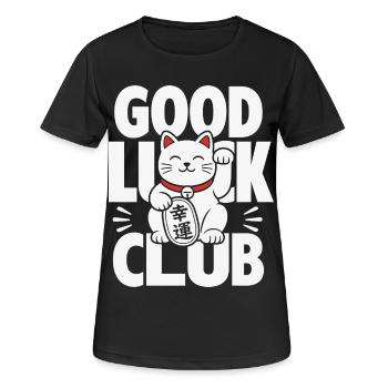 Good Luck Club Lucky Cat - Frauen T-Shirt atmungsaktiv - Schwarz - Vorne - AI Model Female 172 light (172cm)