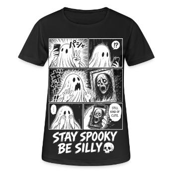 Stay Spooky Be Silly Ghost - Frauen T-Shirt atmungsaktiv - Schwarz - Vorne - AI Model Female 172 light (172cm)