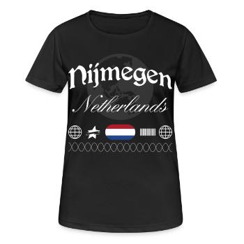 Nijmegen Niederlande Streetwear Reise Souvenir - Frauen T-Shirt atmungsaktiv - Schwarz - Vorne - AI Model Female 172 light (172cm)