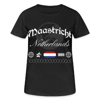 Maastricht Niederlande Streetwear Reise Souvenir - Frauen T-Shirt atmungsaktiv - Schwarz - Vorne - AI Model Female 172 light (172cm)