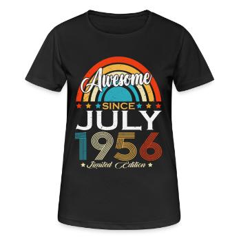 Juillet 1956 Vintage Anniversaire Vintage Rétro - T-shirt respirant Femme - noir - Devant - AI Model Female 172 light (172cm)