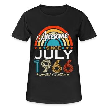 Juillet 1966 anniversaire vintage rétro vintage - T-shirt respirant Femme - noir - Devant - AI Model Female 172 light (172cm)