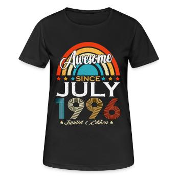 Juli 1996 Jahrgang Geburtstag Vintage Retro - Frauen T-Shirt atmungsaktiv - Schwarz - Vorne - AI Model Female 172 light (172cm)