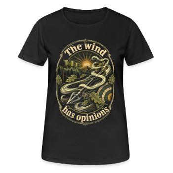 Armbrust Armbrustschütze The Wind Has Opinions - Frauen T-Shirt atmungsaktiv - Schwarz - Vorne - AI Model Female 172 light (172cm)