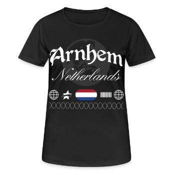 Souvenir de voyage pour la tenue urbaine aux Pays-Bas à Arnhem - T-shirt respirant Femme - noir - Devant - AI Model Female 172 light (172cm)