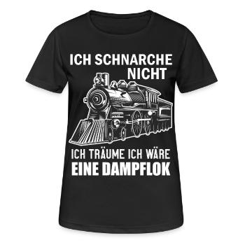 Ich Schnarche Nicht Ich Träume Ich Wäre Eine Lok - Frauen T-Shirt atmungsaktiv - Schwarz - Vorne - AI Model Female 172 light (172cm)