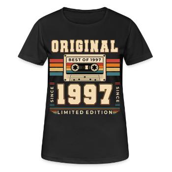 29e anniversaire Gift Man cassette Best of 1997 - T-shirt respirant Femme - noir - Devant - AI Model Female 172 light (172cm)