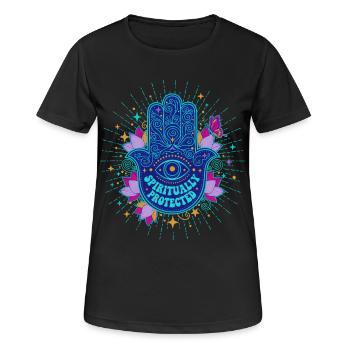 Spirituality Spiritually Protected Lotus Flower - Women's Breathable T-Shirt - black - Front - AI Model Female 172 light (172cm)