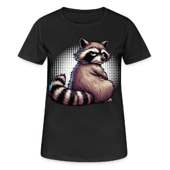 Waschbär Waschbären Waldtier lustiger Waschbär - Frauen T-Shirt atmungsaktiv - Schwarz - Vorne - AI Model Female 172 light (172cm)