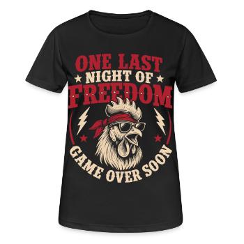 One Last Night Of Freedom Game Over Soon - Frauen T-Shirt atmungsaktiv - Schwarz - Vorne - AI Model Female 172 light (172cm)