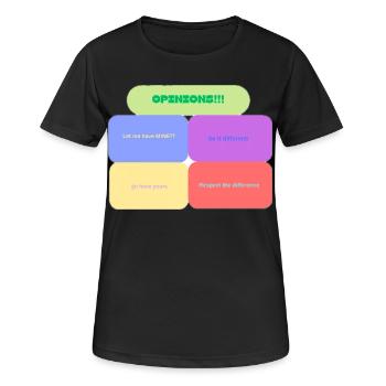 Opinions! Colorful Blocks - Frauen T-Shirt atmungsaktiv - Schwarz - Vorne - AI Model Female 172 light (172cm)
