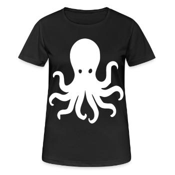 Minimalistische Oktopus-Silhouette - Frauen T-Shirt atmungsaktiv - Schwarz - Vorne - AI Model Female 172 light (172cm)