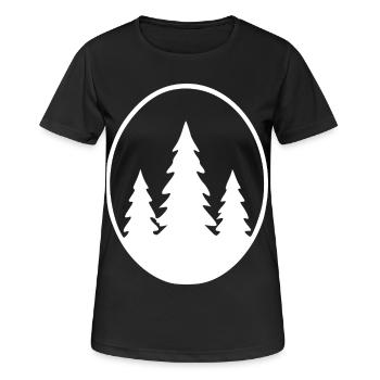 Silhouette forestière en ovale - T-shirt respirant Femme - noir - Devant - AI Model Female 172 light (172cm)