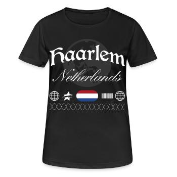 Souvenir de voyage pour streetwear aux Pays-Bas à Haarlem - T-shirt respirant Femme - noir - Devant - AI Model Female 172 light (172cm)