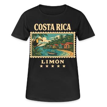 Costa Rica Limón Vintage Reisemarke - Frauen T-Shirt atmungsaktiv - Schwarz - Vorne - AI Model Female 172 light (172cm)