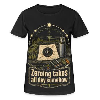 Arbalète Arbalète Mise à zéro prend toute la journée - T-shirt respirant Femme - noir - Devant - AI Model Female 172 light (172cm)