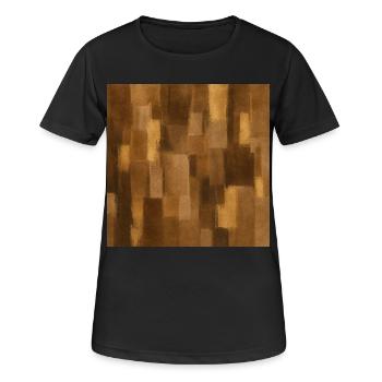 Abstract Brown Patchwork - Women's Breathable T-Shirt - black - Front - AI Model Female 172 light (172cm)