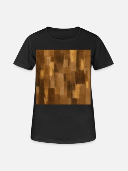 Patchwork de cuir brun et daim  - T-shirt respirant Femme - noir