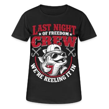 Last Night Crew Junggesellenabschied Party - Frauen T-Shirt atmungsaktiv - Schwarz - Vorne - AI Model Female 172 light (172cm)