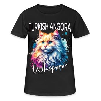 Chuchoteur de chats angora turc - T-shirt respirant Femme - noir - Devant - AI Model Female 172 light (172cm)