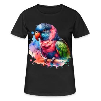 Red-rumped parrot motif - Women's Breathable T-Shirt - black - Front - AI Model Female 172 light (172cm)