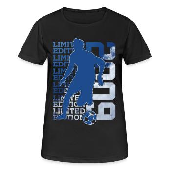 LIMITED EDITION 2009 FUßBALL 17. GEBURTSTAG - Frauen T-Shirt atmungsaktiv - Schwarz - Vorne - AI Model Female 172 light (172cm)