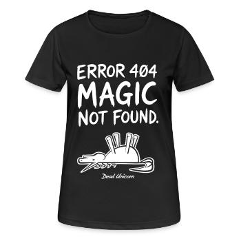 Erreur 404 Magie non trouvée Humour - T-shirt respirant Femme - noir - Devant - AI Model Female 172 light (172cm)