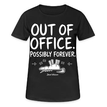 Temps mort : Hors du bureau pour toujours - T-shirt respirant Femme - noir - Devant - AI Model Female 172 light (172cm)
