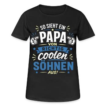Lustiger Spruch Papa Söhne - Frauen T-Shirt atmungsaktiv - Schwarz - Vorne - AI Model Female 172 light (172cm)
