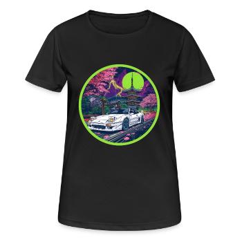 Pagode du Tonnerre — Supercar rencontre le Japon ancien - T-shirt respirant Femme - noir - Devant - AI Model Female 172 light (172cm)