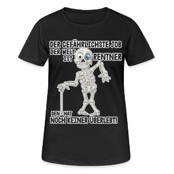 Gefährlichster Job Skeleton | Rentner, Pension - Frauen T-Shirt atmungsaktiv - Schwarz - Vorne - AI Model Female 172 light (172cm)