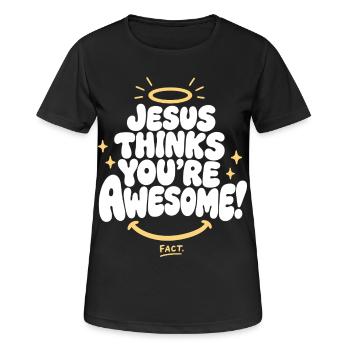 Jésus te trouve génial - T-shirt respirant Femme - noir - Devant - AI Model Female 172 light (172cm)