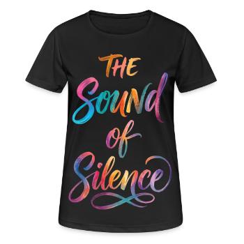 Le Son du Silence Peinture de texte colorée - T-shirt respirant Femme - noir - Devant - AI Model Female 172 light (172cm)