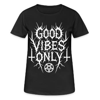 GVO - Frauen T-Shirt atmungsaktiv - Schwarz - Vorne - AI Model Female 172 light (172cm)