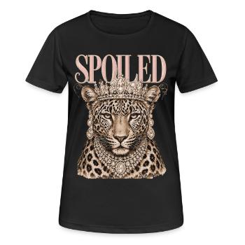 Verdorbene Leopardkronendiamanten | Design Queen - Frauen T-Shirt atmungsaktiv - Schwarz - Vorne - AI Model Female 172 light (172cm)